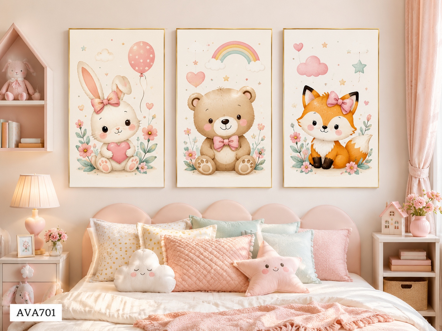 Bộ 3 Tranh Động Vật Hoạt Hình - AVA701