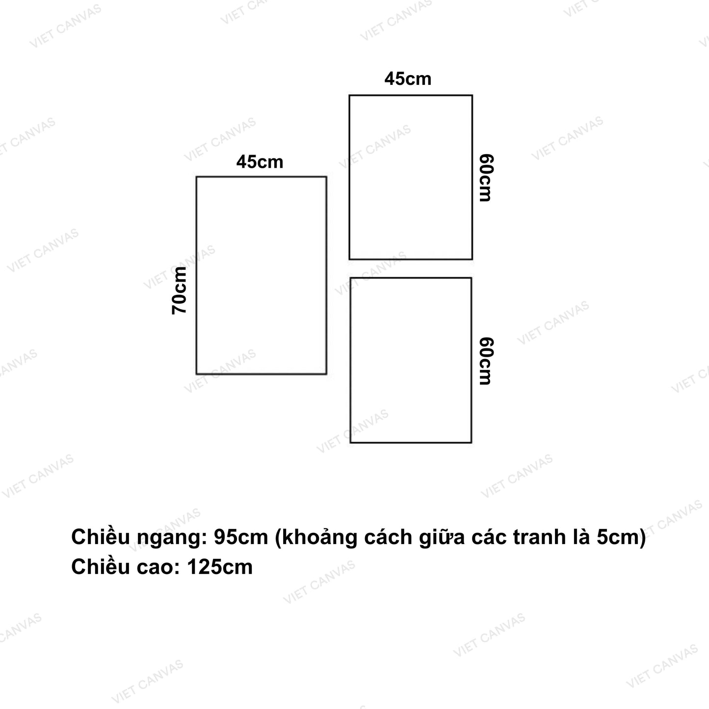 Bộ 3 Tranh Trừu Tượng Tông Be - VE826