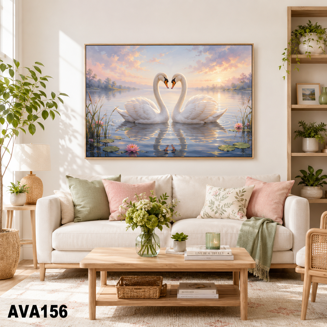 Tranh Đôi Uyên Ương Hạnh Phúc - AVA156