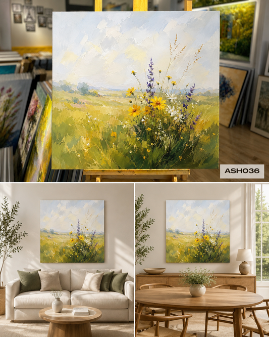 Tranh Sơn Dầu Khóm Hoa - ASH036