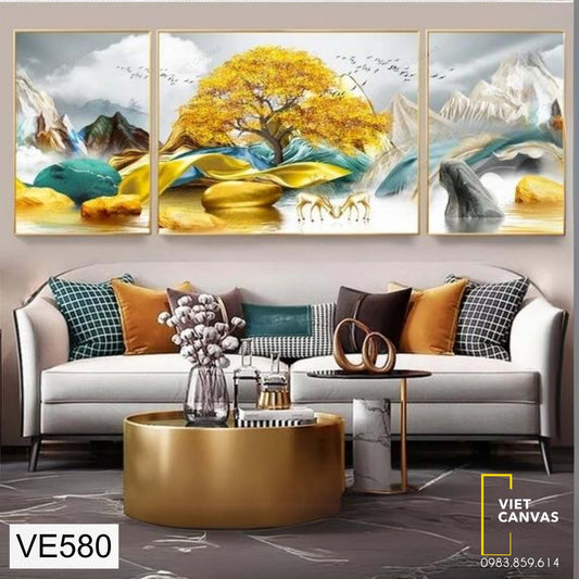 Bộ 3 Tranh Phong Cảnh Nghệ Thuật - VE580