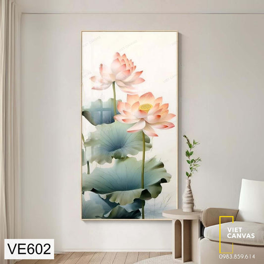 Tranh Hoa Sen Hồng - VE602