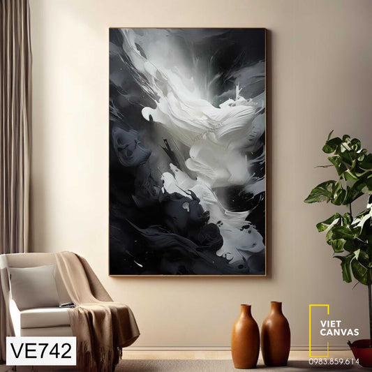 Tranh Trừu Tượng Đen Trắng - VE742