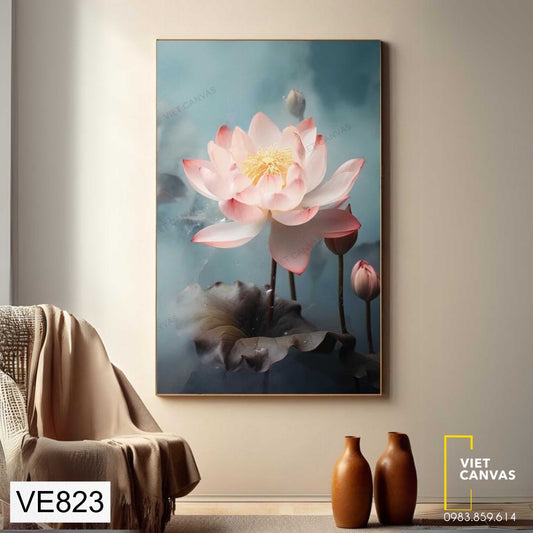 Tranh Hoa Sen Sắc Xanh - VE823