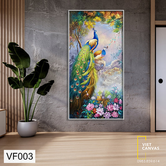 Tranh Cặp Chim Công Sum Vầy - VF003