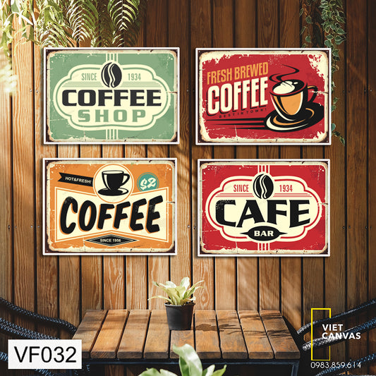 Bộ 4 Tranh Về Chủ Đề Cà Phê - VF032