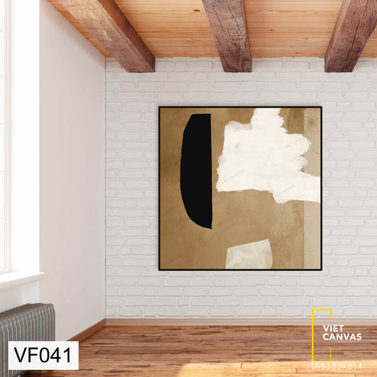 Tranh Nghệ Thuật Trừu Tượng Mảng Đen Trắng - VF041