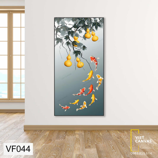 Tranh Đàn Cá Chép Dưới Cây Hồ Lô - VF044