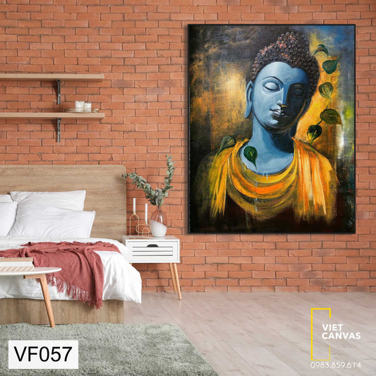 Tranh Phật An Lành Và Lá Trầu Bà - VF057