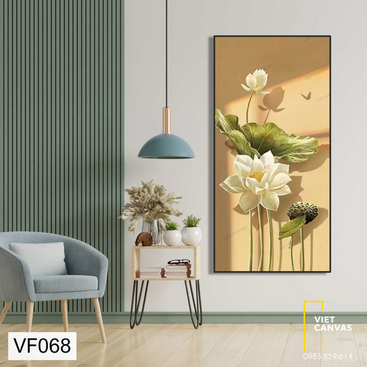 Tranh Hoa Sen Trắng Trong Nắng Nhẹ - VF068