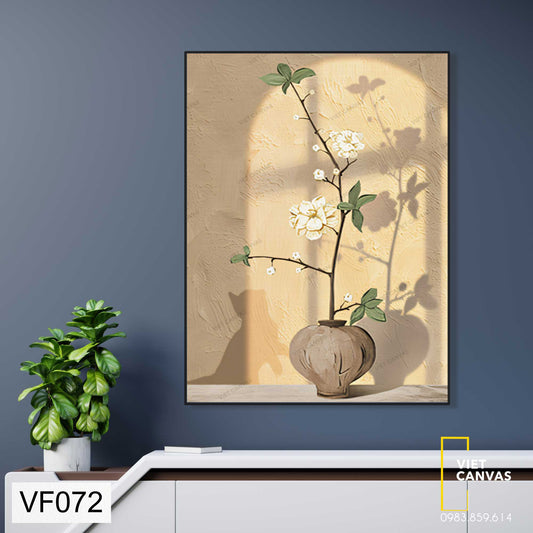 Tranh Vẽ Bình Hoa Trong Nắng Nhẹ - VF072