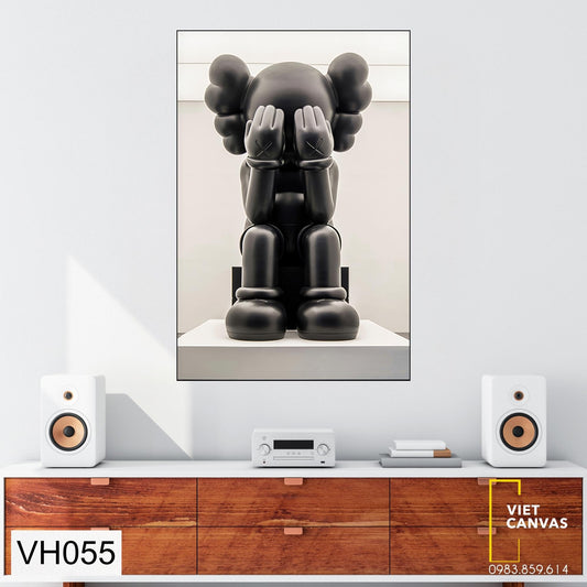 Tranh Gấu Bearbrick Đen - VH055