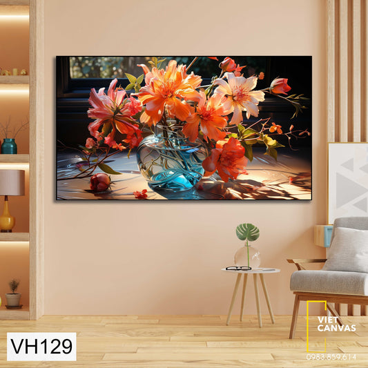 Tranh Bình Hoa Nở Rộ Nhiều Màu - VH129