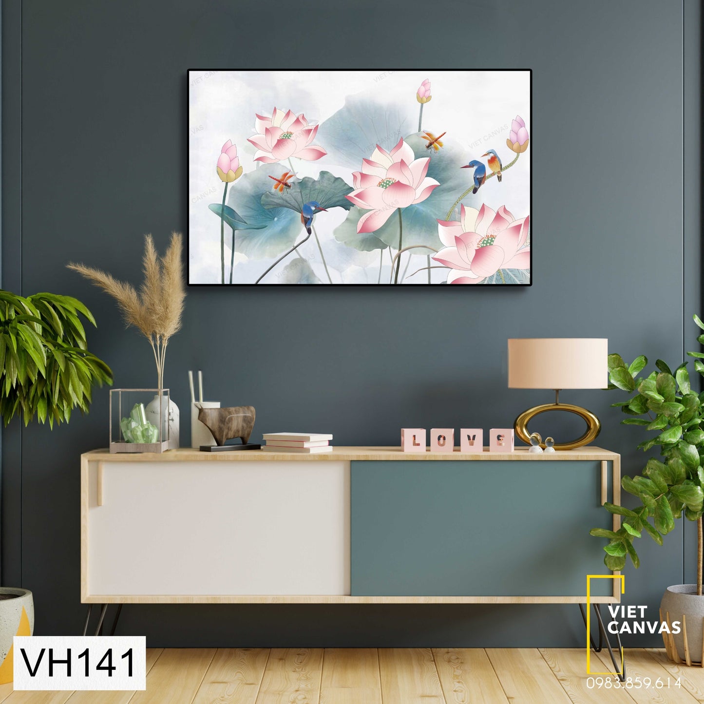 Tranh Nghệ Thuật Hoa Sen - VH141