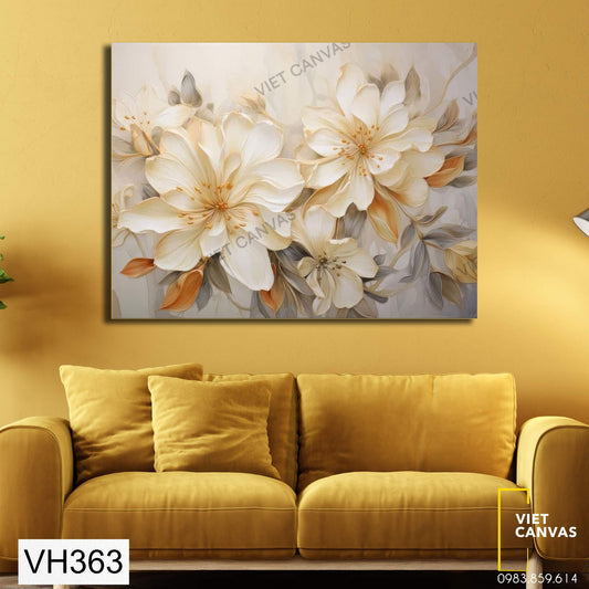 Tranh Trang Trí Hoa Trắng Nở Rộ - VH363