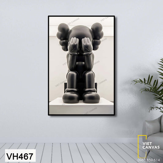 Tranh Gấu Bearbrick Đen - VH467