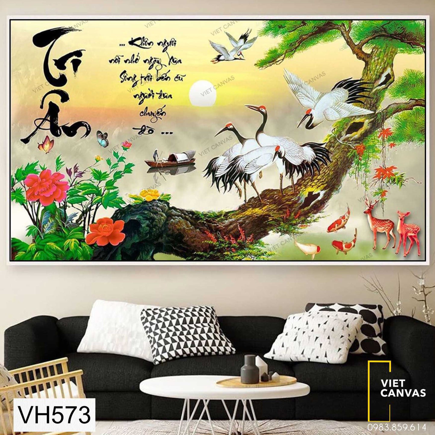 Tranh Quotes Chữ Tri Ân Và Cò Trắng - VH573