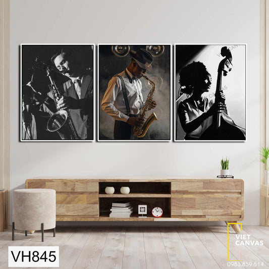 Bộ 3 Tranh Nghệ Sĩ Chơi Nhạc Cụ - VH845