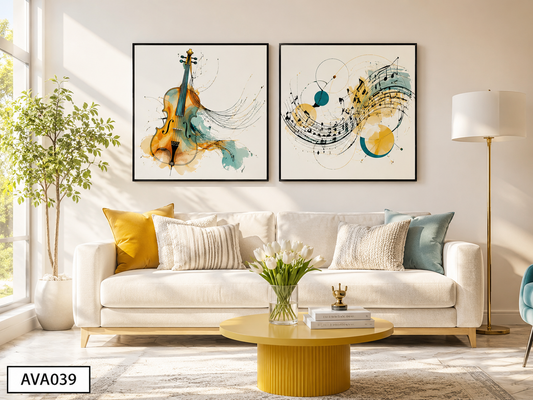 Bộ 2 Tranh Đàn Và Nốt Nhạc - AVA039