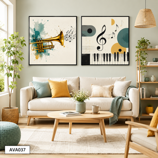 Bộ 2 Tranh Đạo Cụ Âm Nhạc - AVA037