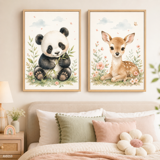 Bộ 2 Tranh Gấu Hươu Tinh Anh - AVB059