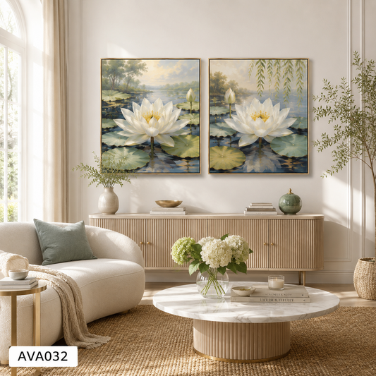 Bộ 2 Tranh Hoa Sen Giữa Hồ - AVA032