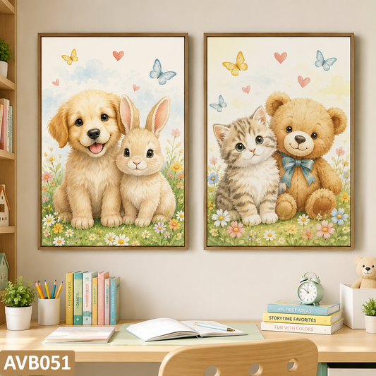 Bộ 2 Tranh Vườn Thú Vui Nhộn - AVB051