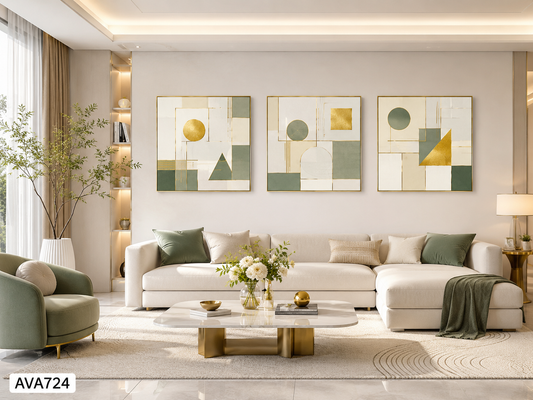 Bộ 3 Tranh Hình Học Đương Đại - AVA724