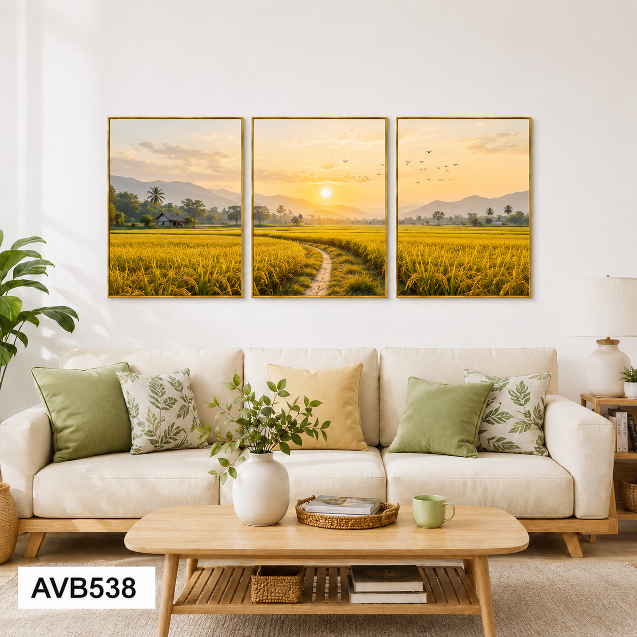 Bộ 3 Tranh Đồng Quê - AVB538