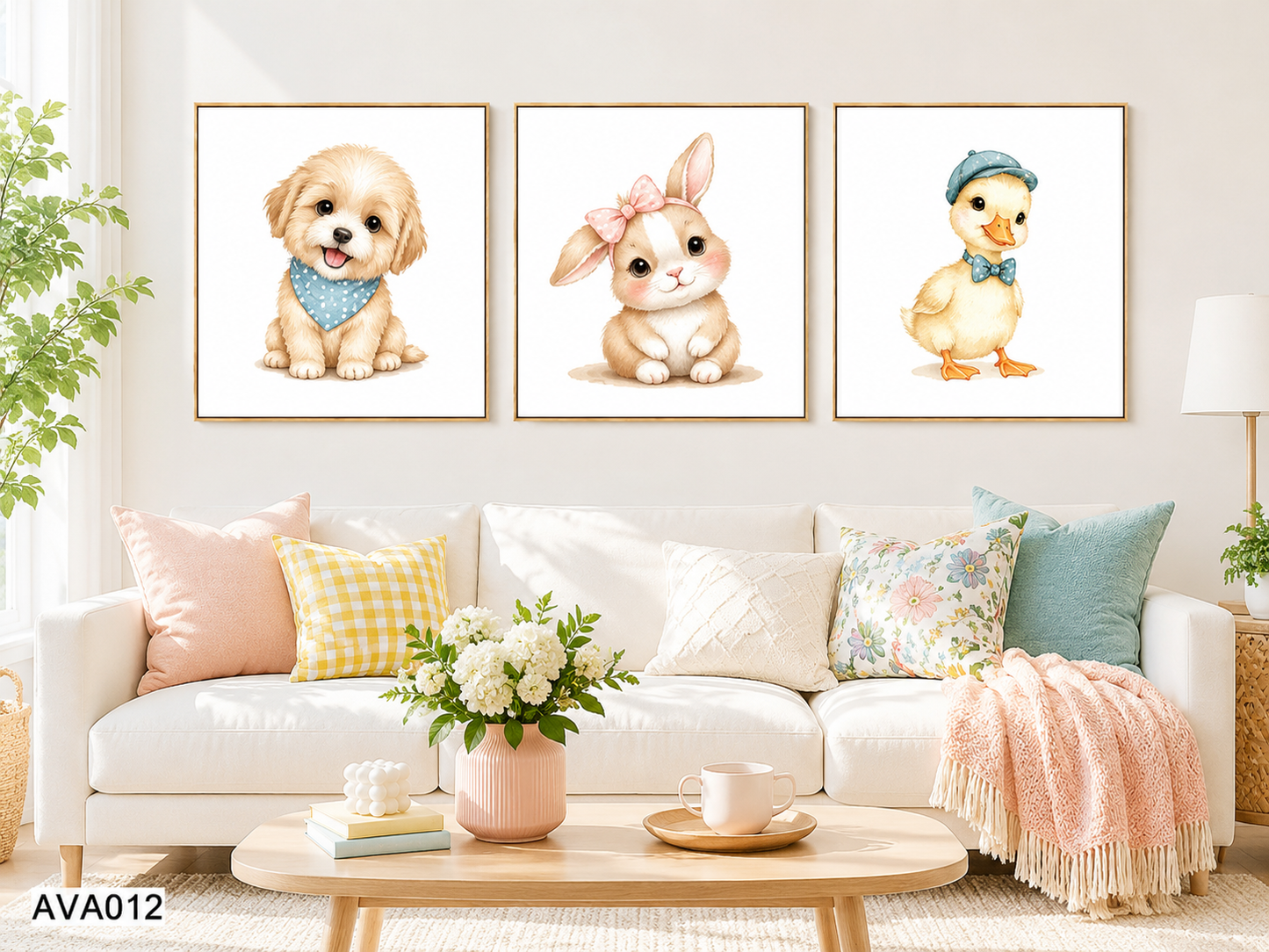 Bộ 3 Tranh Những Chú Động Vật Đáng Yêu - AVA012