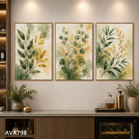 Bộ 3 Tranh Lá Nhiệt Đới - AVA798