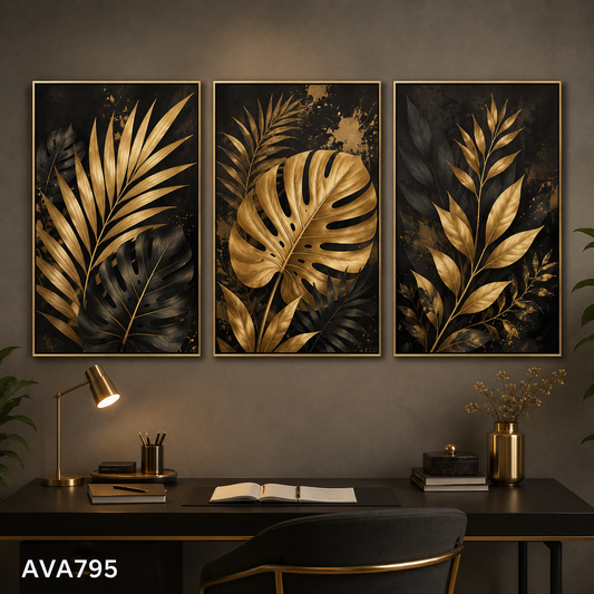 Bộ 3 Tranh Sắc Lá Hoàng Kim - AVA795