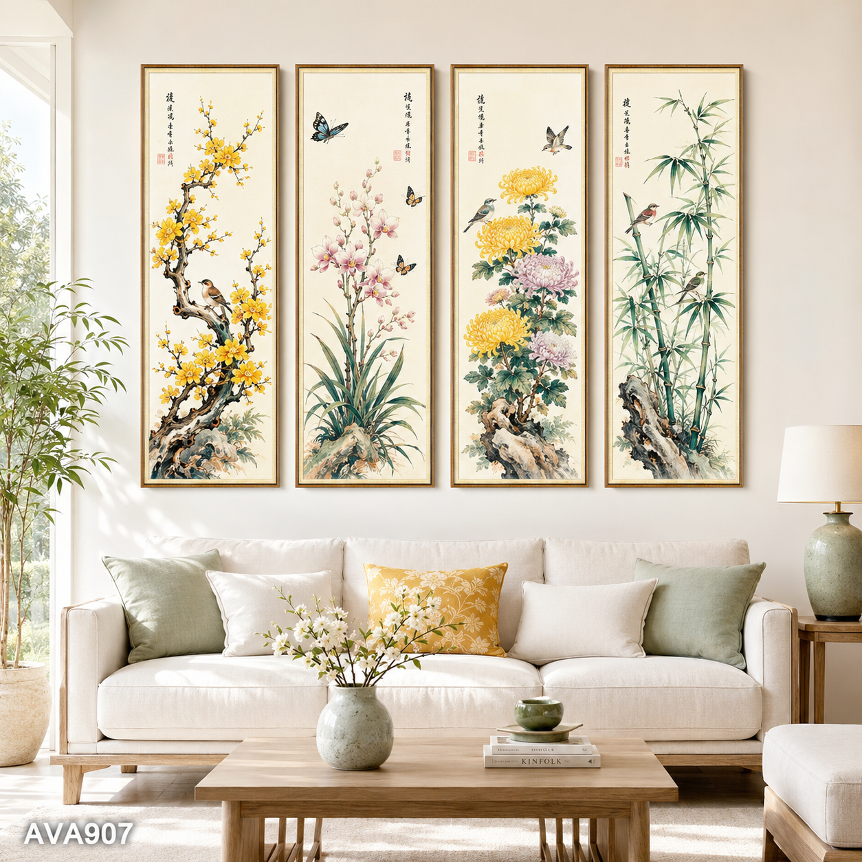 Bộ 4 Tranh Tứ Quý - AVA907