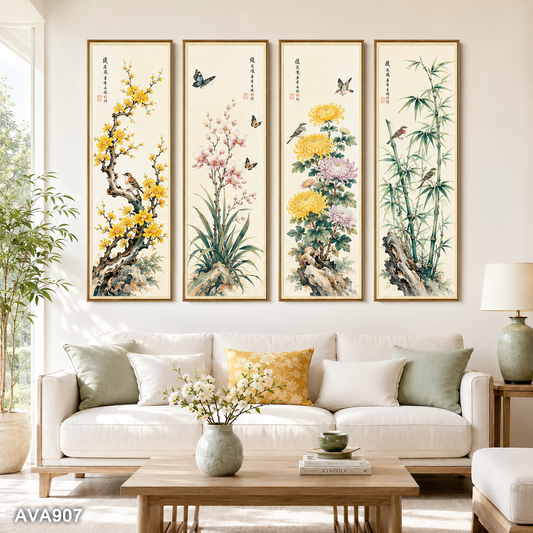 Bộ 4 Tranh Tứ Quý - AVA907
