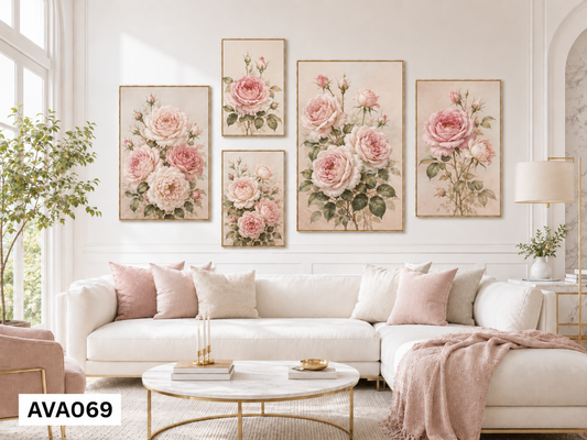 Bộ 5 Tranh Hoa Hồng Nở Rộ- AVA069