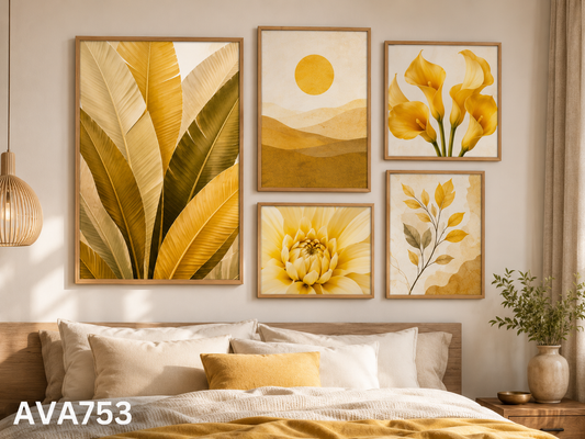 Bộ 5 Tranh Hoa Vàng - AVA753
