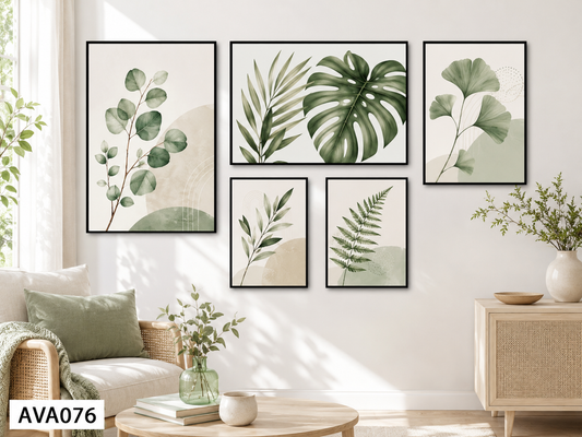 Bộ 5 Tranh Lá Cây- AVA076
