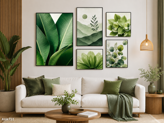 Bộ 5 Tranh Lá Cây - AVA751
