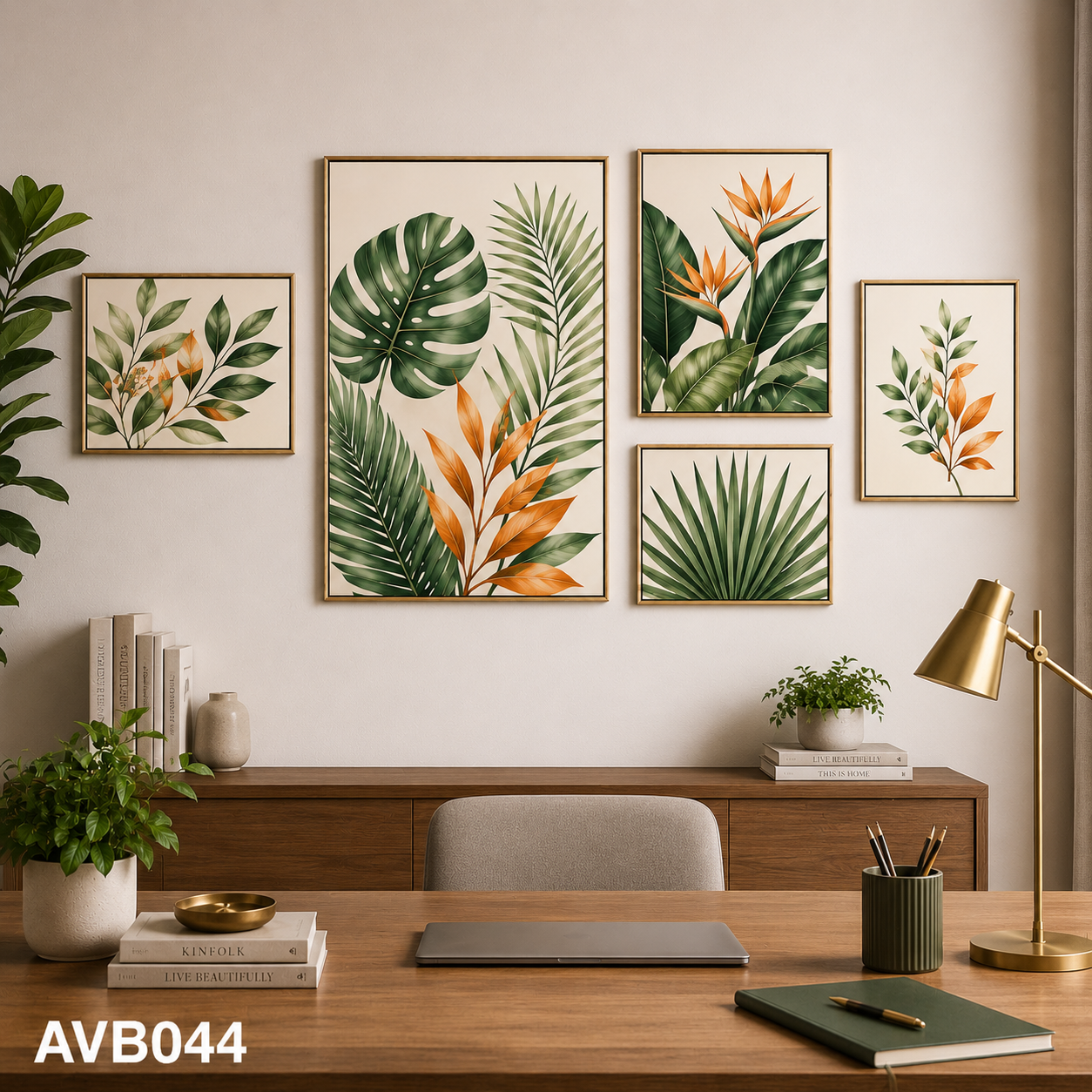 Bộ 5 Tranh Lá Cây - AVB044