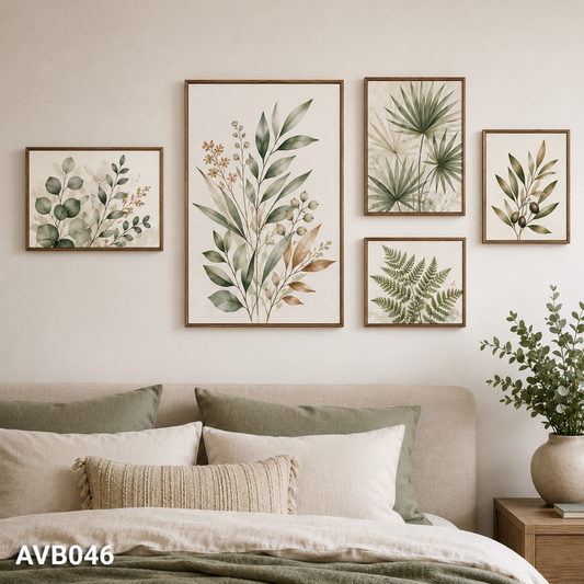 Bộ 5 Tranh Lá Cây- AVB046
