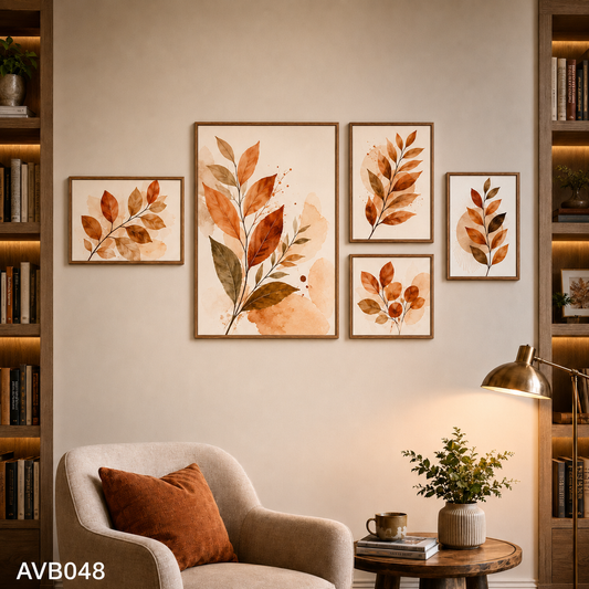 Bộ 5 Tranh Lá Đỏ - AVB048