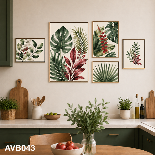 Bộ 5 Tranh Lá Nhiệt Đới - AVB043