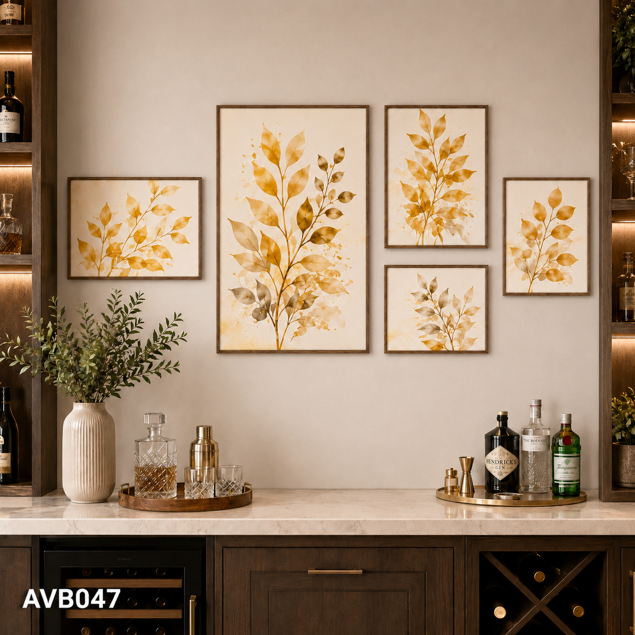 Bộ 5 Tranh Lá Vàng Mùa Thu - AVB047
