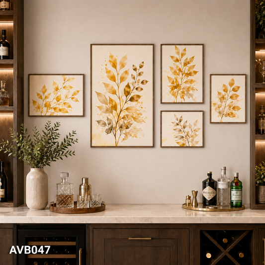 Bộ 5 Tranh Lá Vàng Mùa Thu - AVB047