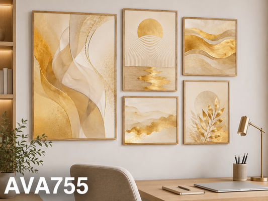 Bộ 5 Tranh Sắc Lá Hoàng Kim - AVA755