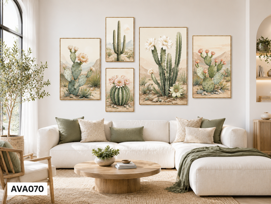 Bộ 5 Tranh Xương Rồng Nở Hoa- AVA070