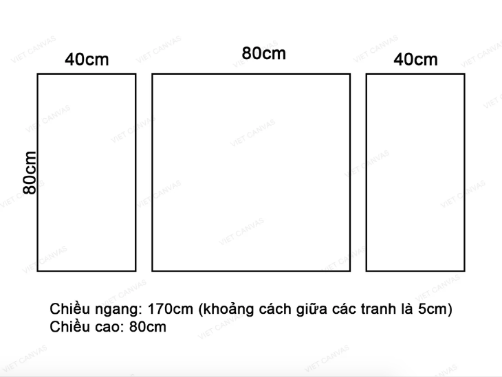 Bộ 3 Tranh Phong Cảnh Nghệ Thuật Cây Vàng - VH313