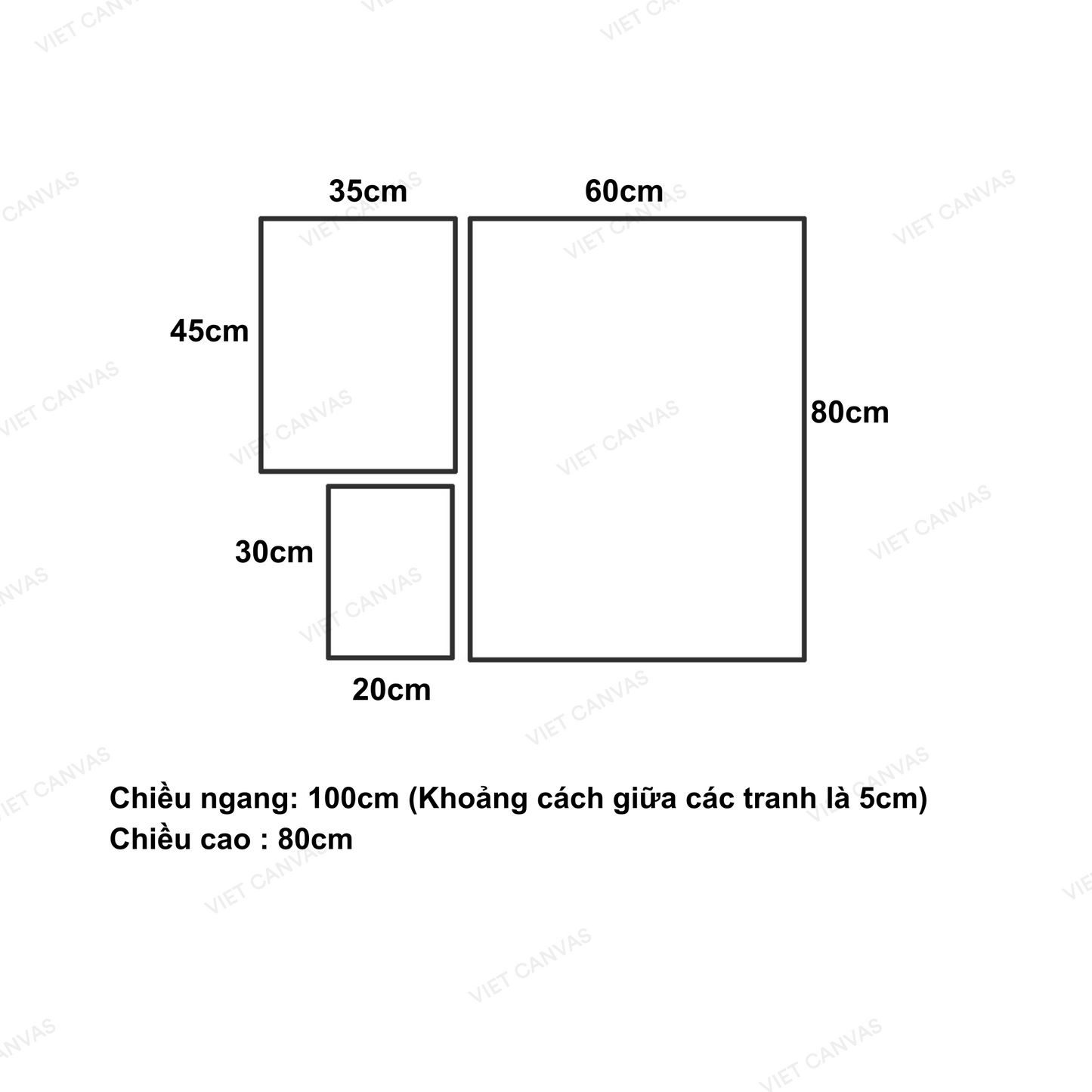 Bộ 3 Tranh Trừu Tượng Lá Cây - VH147