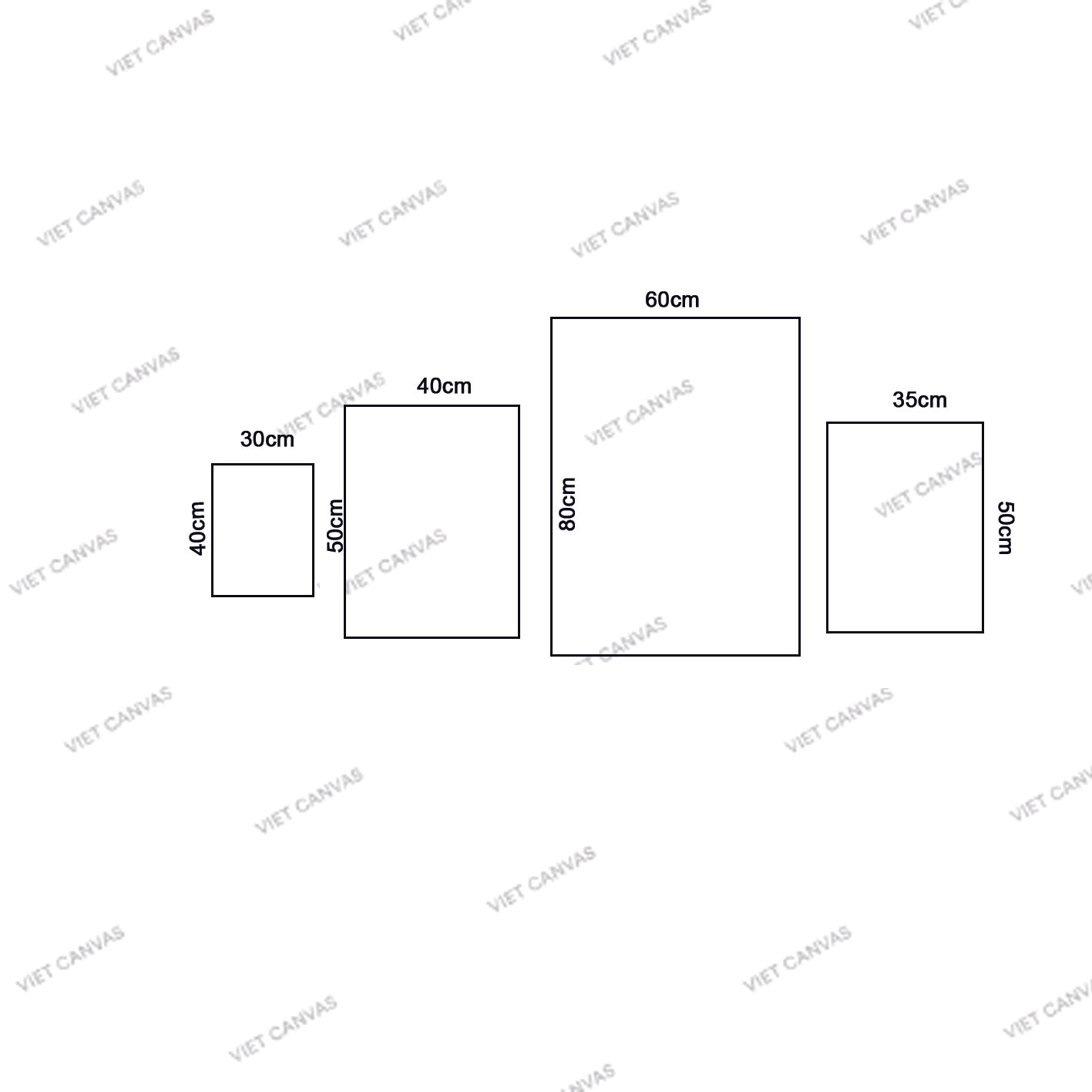 Bộ 4 Tranh Chú Hươu Trừu Tượng - VH289