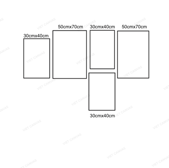 Bộ 5 Tranh Trừu Tượng Sang Trọng - VH452